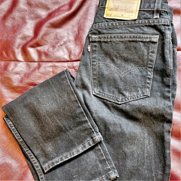 Women Jeans Levi Vintage Black 11 Made USA 512 Slim fit 10512 Discount Shipping - Picture 1 of 4
